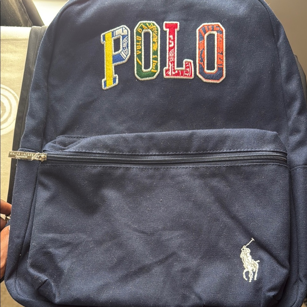Polo by Ralph Lauren Multicolor Logo Navy Backpack